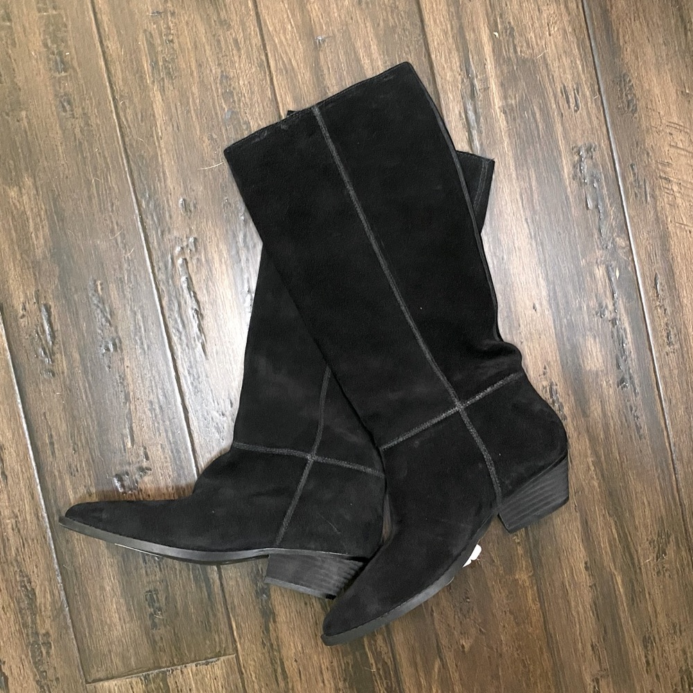 Chelsea & Violet Nadia Black Suede Slouchy Boots